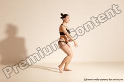 Underwear Martial art Woman White Moving poses Average long colored Dynamic poses Academic